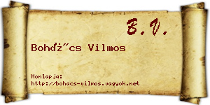 Bohács Vilmos névjegykártya